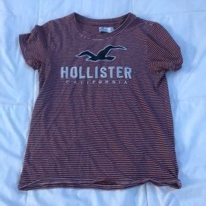 Hollister red and white shirt